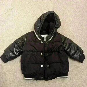 Baby Gap Black Puffer Varsity Style Jacket - size 6-9  mts - like new
